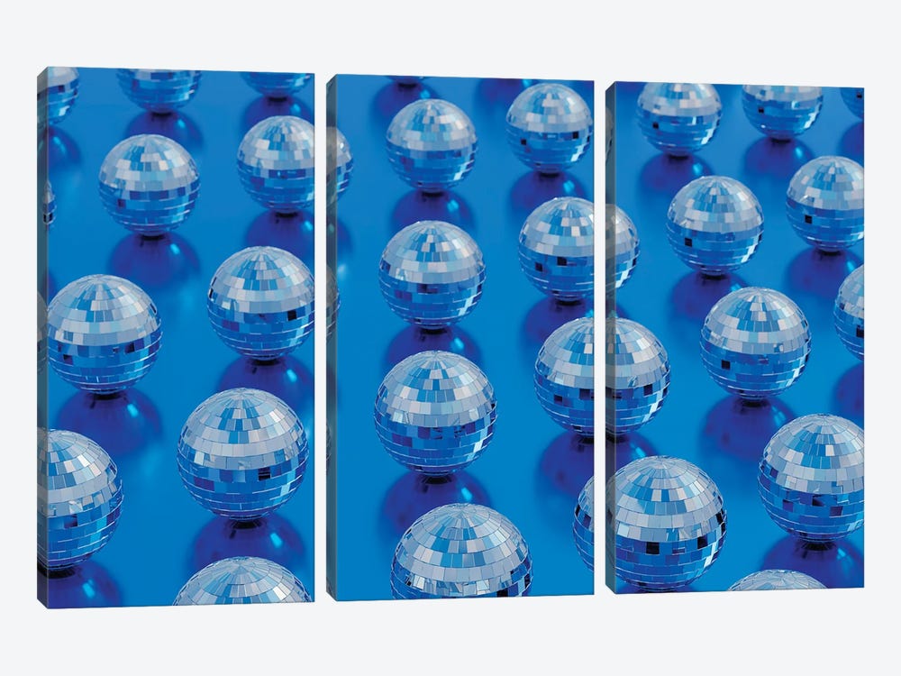 Disco Ball Metallic Pattern by Pepino de Mar 3-piece Canvas Art Print