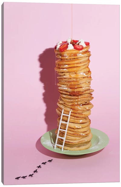 Pancakes Tower Canvas Art Print - Egg Art
