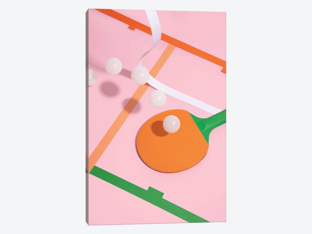 Pink Pong Game by Pepino de Mar 1-piece Canvas Print
