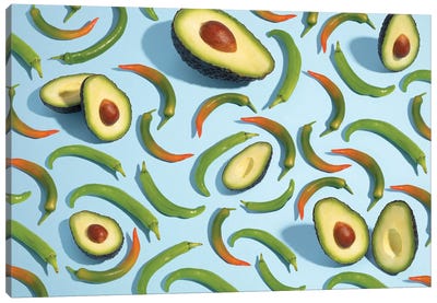 Chili And Avocado Canvas Art Print - Avocados