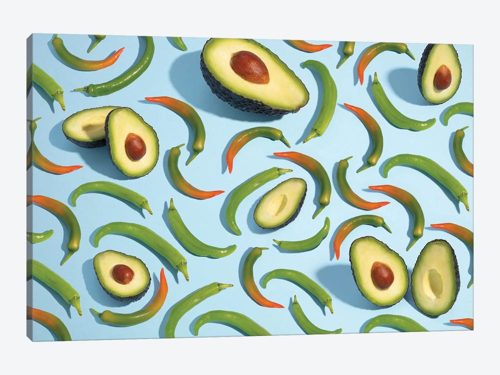 Chili And Avocado by Pepino de Mar 1-piece Canvas Art