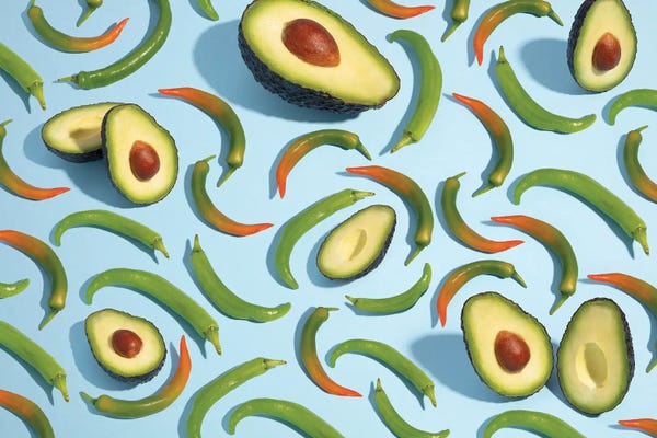 Still Life Photography: Chili And Avocado by Pepino de Mar