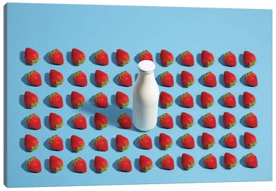 Strawberry Milkshake Canvas Art Print - Berry Art