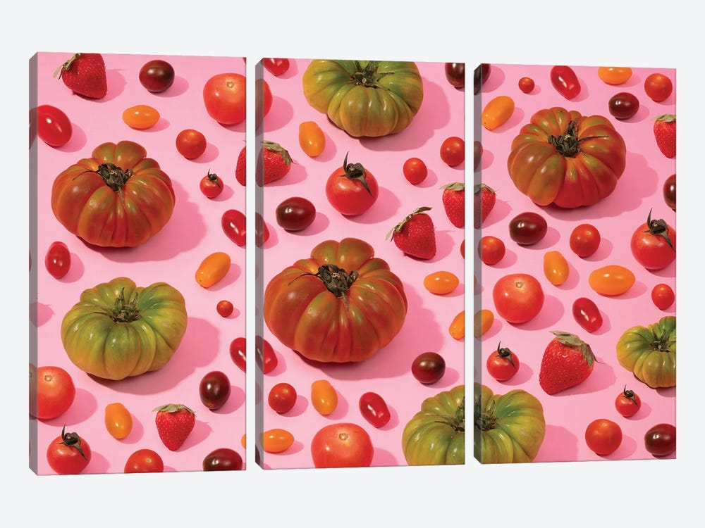 Tomatoes And Strawberries by Pepino de Mar 3-piece Canvas Art Print