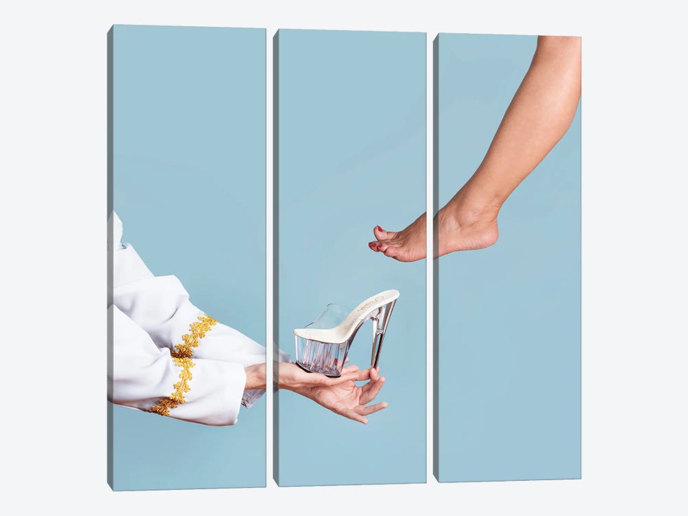 Glass Shoe by Pepino de Mar 3-piece Canvas Print