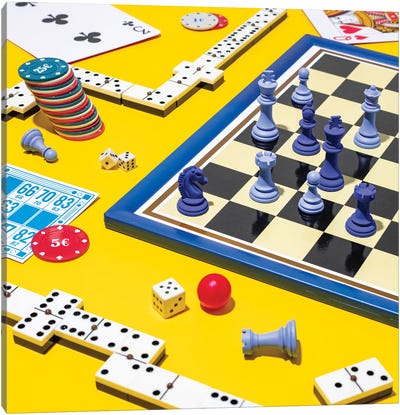 Table Games Canvas Art Print - Cards & Board Games