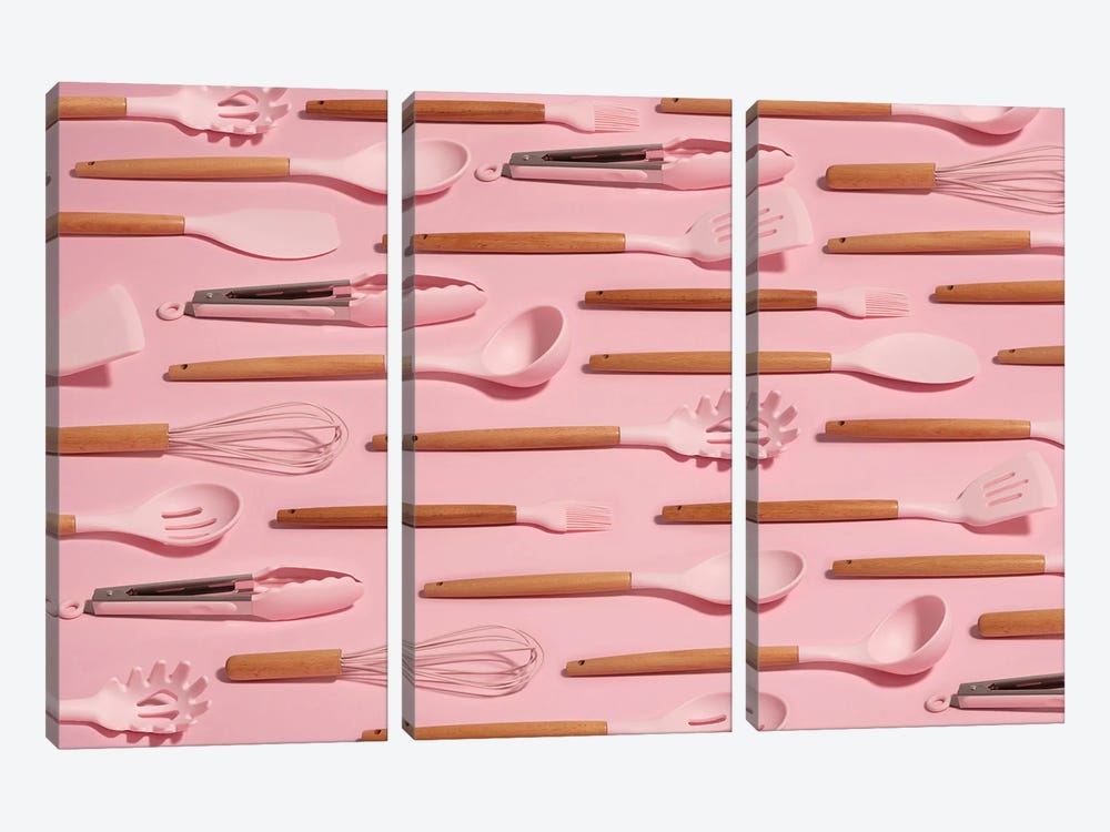Pink Cookware by Pepino de Mar 3-piece Canvas Artwork