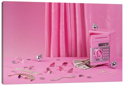 Breaking The Bank Canvas Art Print - Barbiecore