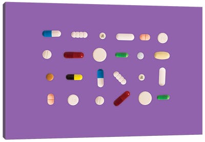 Pill Mix Canvas Art Print - Preppy Pop Art