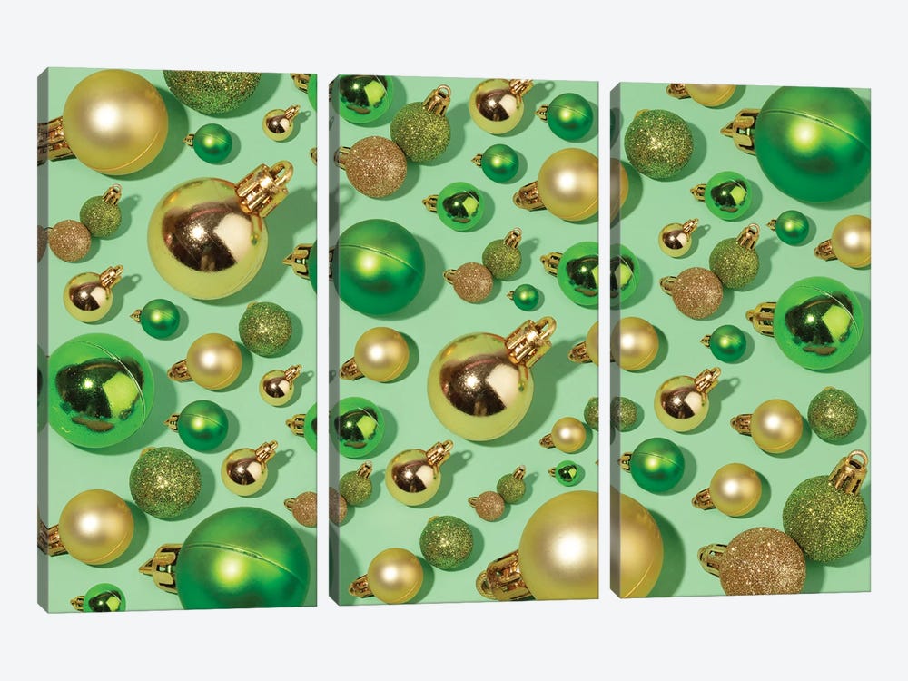 Xmas Balls Pattern by Pepino de Mar 3-piece Canvas Print