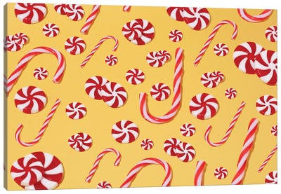 Candy Cane Pattern Canvas Art Print - Pepino de Mar