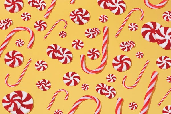 Naughty Or Nice: Candy Cane Pattern by Pepino de Mar