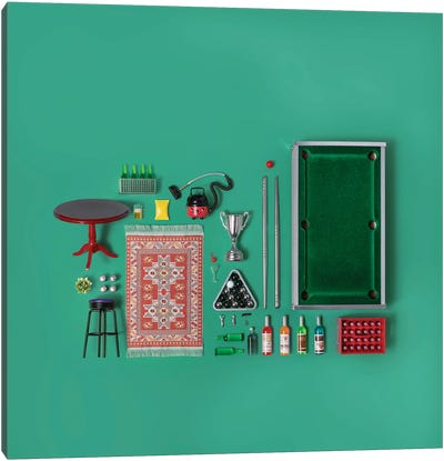 Dollhouse Inventory Dark Green Canvas Art Print - Cards & Board Games