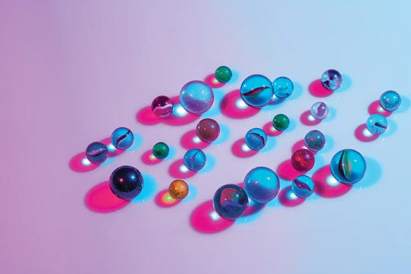 Still Life Photography: Neon Glow Marbles by Pepino de Mar
