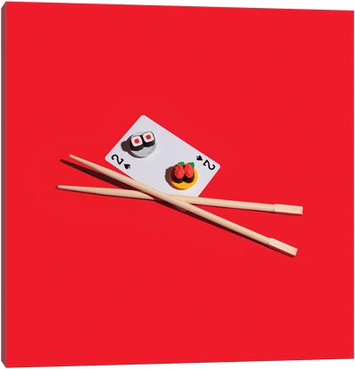 Sushi Card Canvas Art Print - Cards & Board Games
