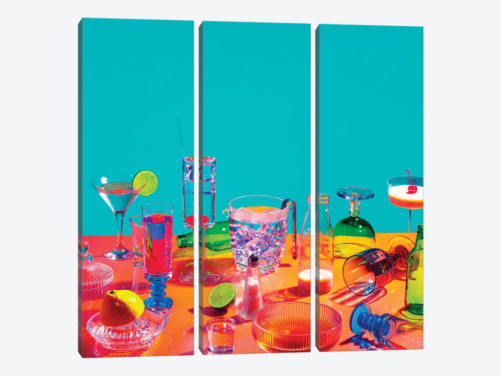 Colorful Drinks by Pepino de Mar 3-piece Canvas Art Print