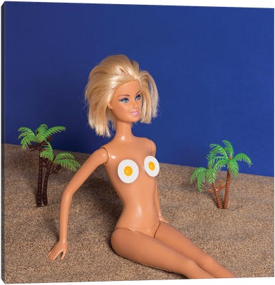 Topless Canvas Art Print - Barbie