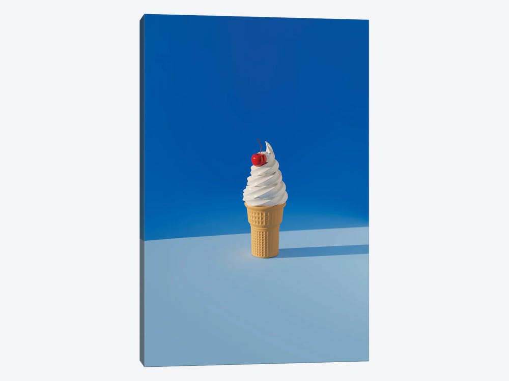 Cherry-Topped Ice Cream Cone by Pepino de Mar 1-piece Canvas Art