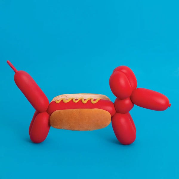 Witty Humor: Clown's Hot Dog by Pepino de Mar