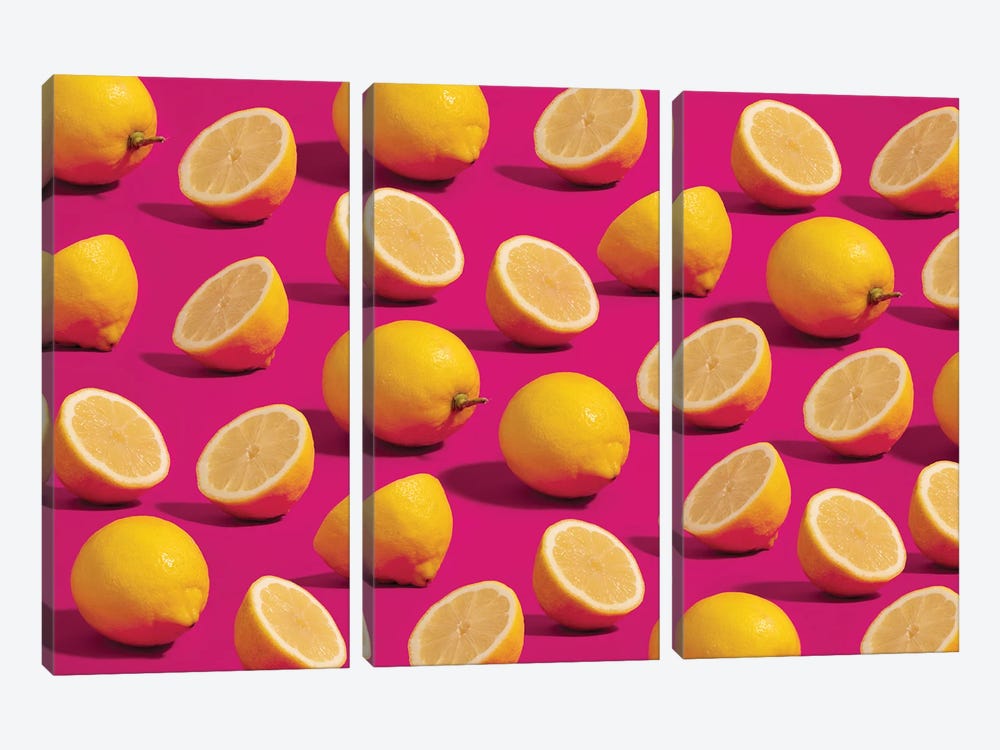 Lemon Pattern by Pepino de Mar 3-piece Art Print