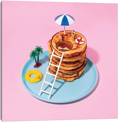 Pancakes Pool Canvas Art Print - Miniature Worlds