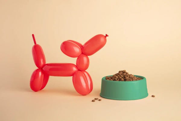 Fine Art Print: Balloon Dog With Food Bowl IV by Pepino de Mar