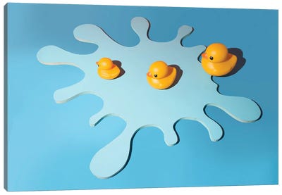 Bathtub Party Canvas Art Print - Duck Art