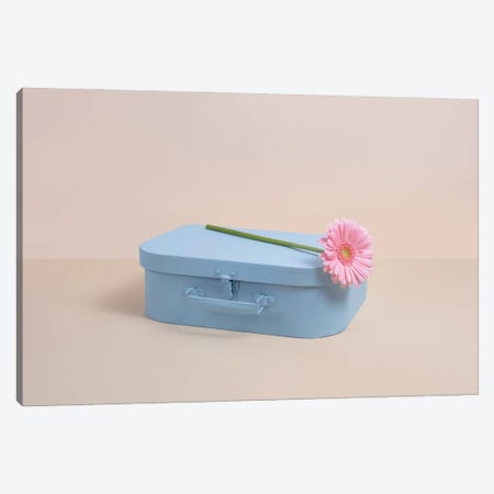 Blue Case With Pink Flower Canvas Print #PPM89} by Pepino de Mar Canvas Print