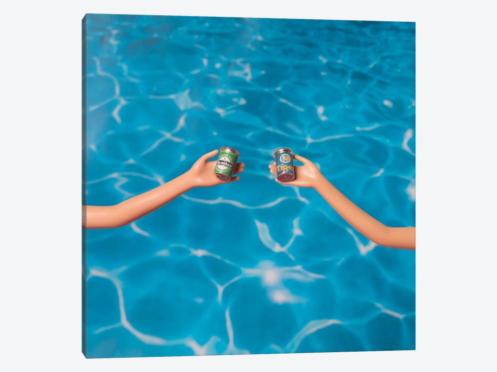 Beer At The Pool by Pepino de Mar 1-piece Canvas Print