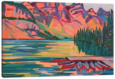 Moraine Beauty Canvas Art Print - Canoe Art