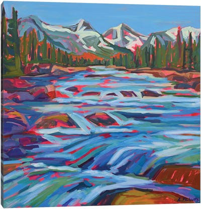 Mountain Water II Canvas Art Print - Pops of Pink