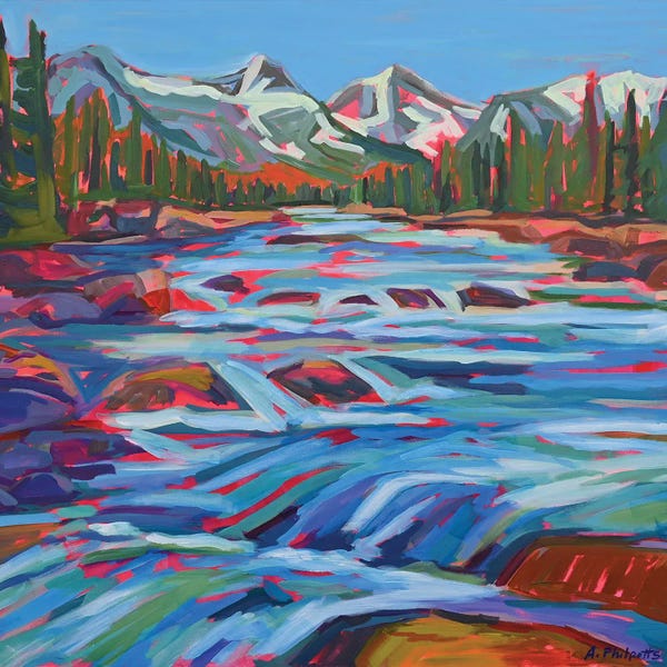 Evergreen Trees: Mountain Water II by Alison Philpotts