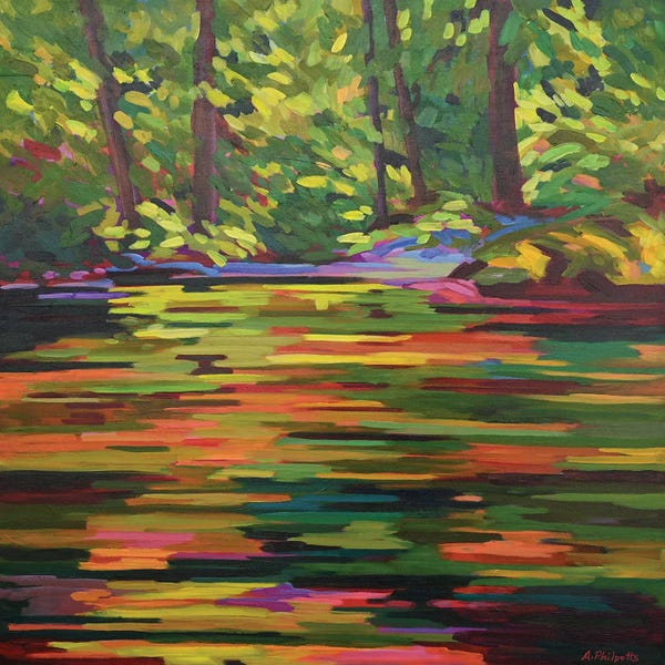 Pops Of Pink: Pond Reflections by Alison Philpotts