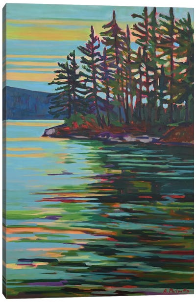 Reflections Canvas Art Print - Lake & Ocean Sunrise & Sunset Art