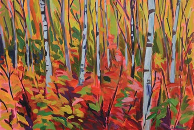 Birch Stand by Alison Philpotts acrylic art print