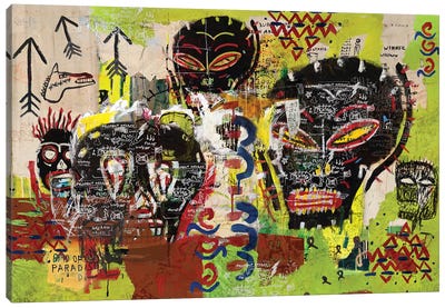 Kaos Heads Canvas Art Print - Neo-expressionism