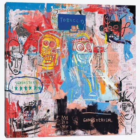 Basquiat Style II Canvas Print #PPP5} by PinkPankPunk Canvas Artwork