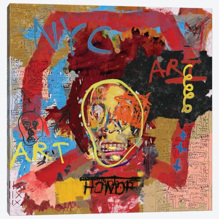 Basquiat The One Canvas Print #PPP64} by PinkPankPunk Art Print
