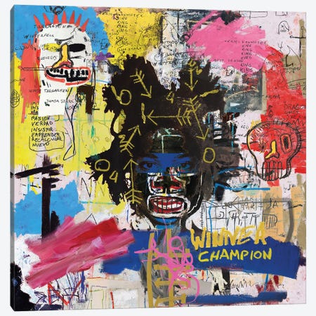 Portrait of Basquiat Canvas Print #PPP67} by PinkPankPunk Canvas Print