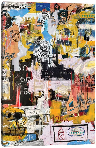 Basquiat World Canvas Art Print - Large Abstract Art