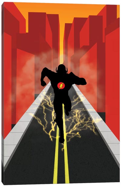 Sparks From Speed Canvas Art Print - Comic Book Character Art