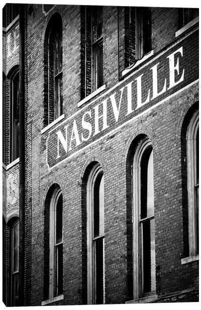 Nash Black And White Canvas Art Print - Nashville Art