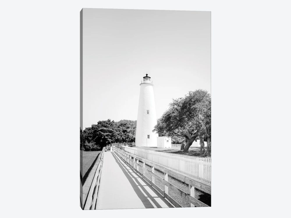 Ocracoke Lighthouse Black And White by Apryl Roland 1-piece Canvas Art