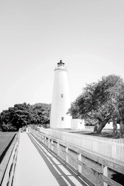 North Carolina: Ocracoke Lighthouse Black And White by Apryl Roland