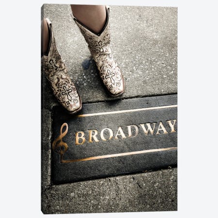 Boots On Broadway Canvas Print #PPU15} by Apryl Roland Art Print