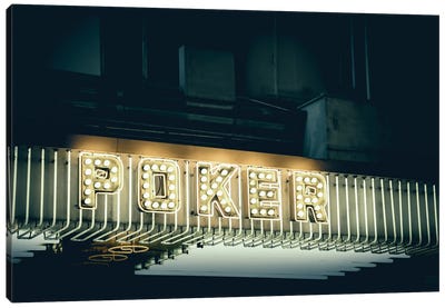 Poker Sign Canvas Art Print - Vintage Styled Photography