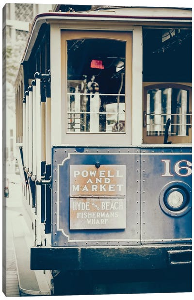 Powell And Market Canvas Art Print - Sepia Photography