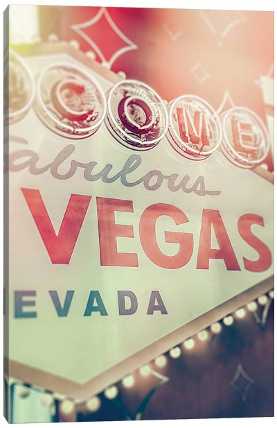 Fabulous Vegas Canvas Art Print - Sepia Photography