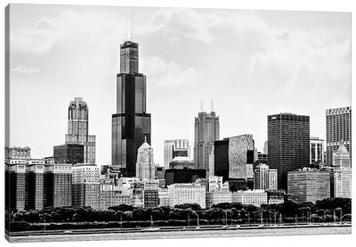 Chi Town Black And White Canvas Art Print - Chicago Skylines