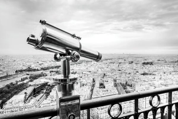 Canvas Print: City Of Light Black And White by Apryl Roland